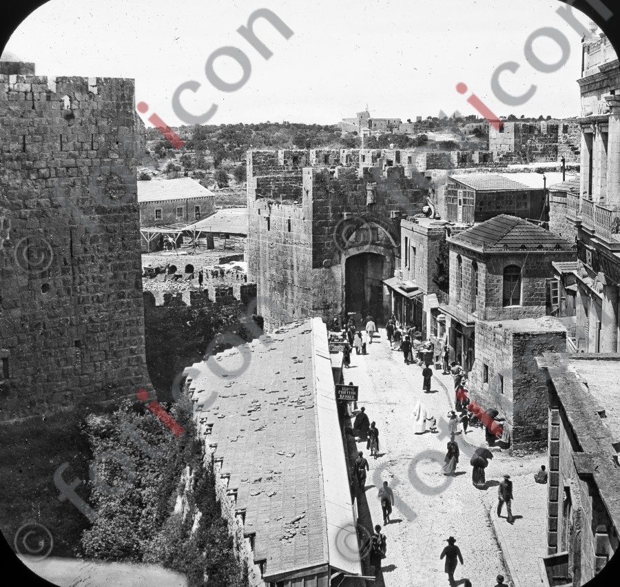 Jaffator | Jaffa Gate - Foto foticon-simon-heiligesland-54-006-sw.jpg | foticon.de - Bilddatenbank für Motive aus Geschichte und Kultur